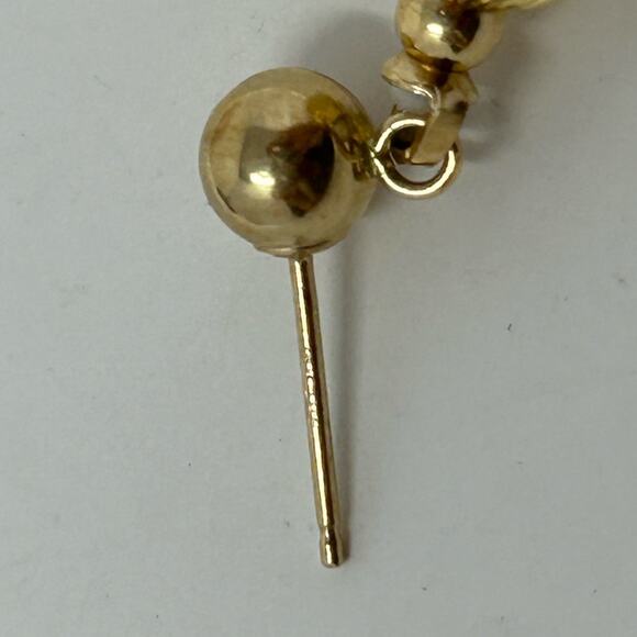 IPS 14K Gold Beads and Pearls Dangling Earrings - Picture 4 of 8